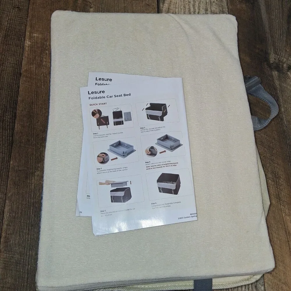 Lesure Foldable Dog & Cat Car Booster Seat, Beige/Cream